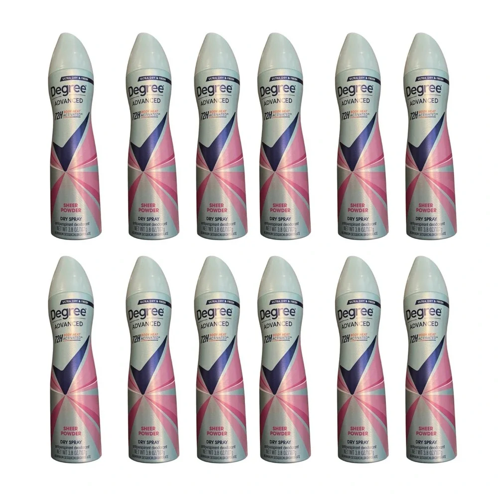 Degree Advanced Sheer Powder Dry Spray Deodorant‎ 72H Protection Lot of 12